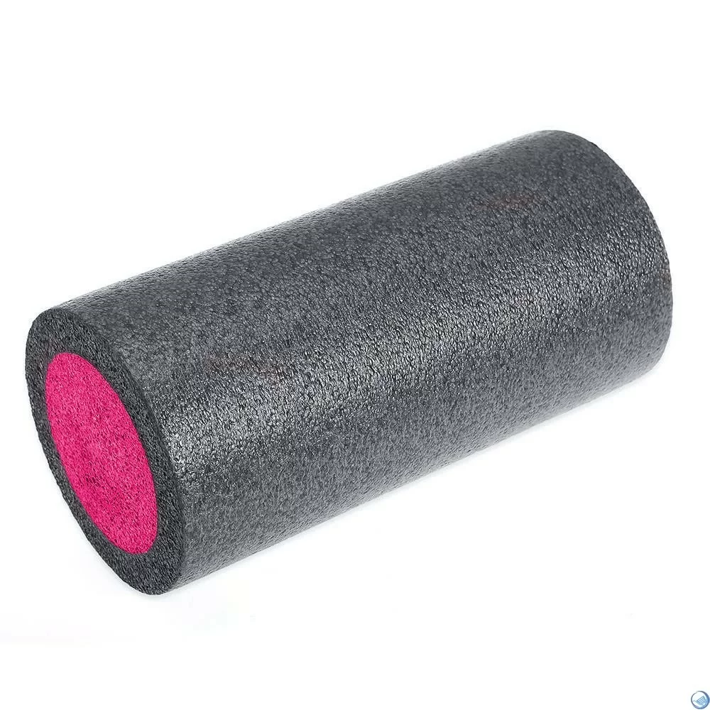 Реальное фото Ролик для йоги 30х15 см B31510-8 полнотелый черно/розовый 10018163 от магазина СпортСЕ