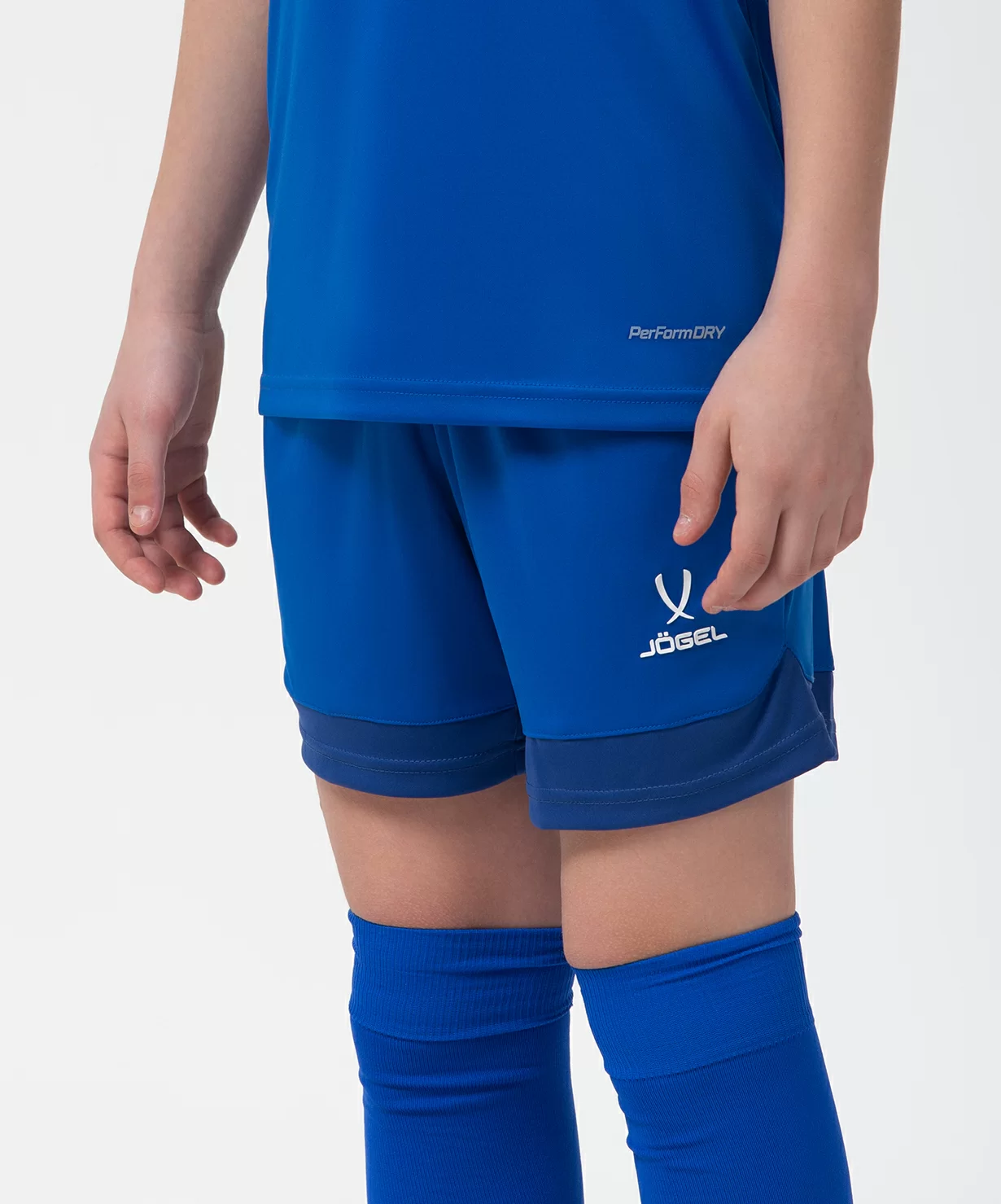 Реальное фото Шорты игровые DIVISION PerFormDRY Union Shorts, синий/темно-синий/белый, детский от магазина СпортСЕ