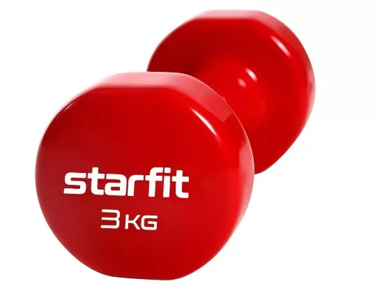 Реальное фото Гантели виниловые 3 кг StarFit Core DB-101 красный (пара) УТ-00020385 от магазина СпортСЕ