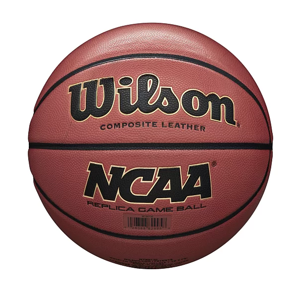 Реальное фото Мяч баскетбольный Wilson NCAA Replica Comp Defl  №7 коричневый WTB0730XDEF от магазина СпортСЕ