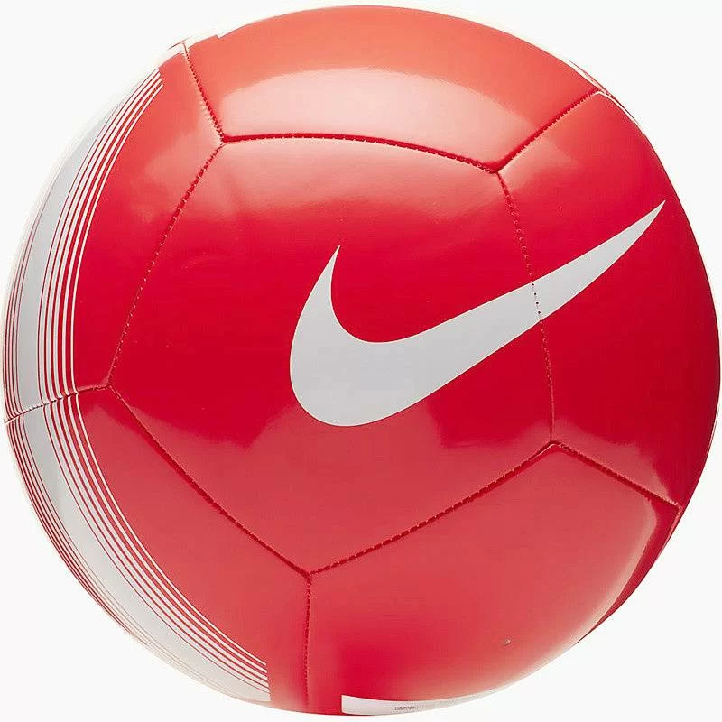 Реальное фото Мяч футбольный Nike  Pitch Team р.5, ТПУ кораллово-белый SC3992-610 от магазина СпортСЕ