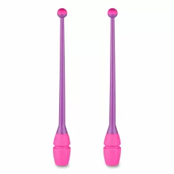 Булавы для гимнастики 36 см Indigo вставляющиеся (пластик, каучук) фиолетово-розовый IN017