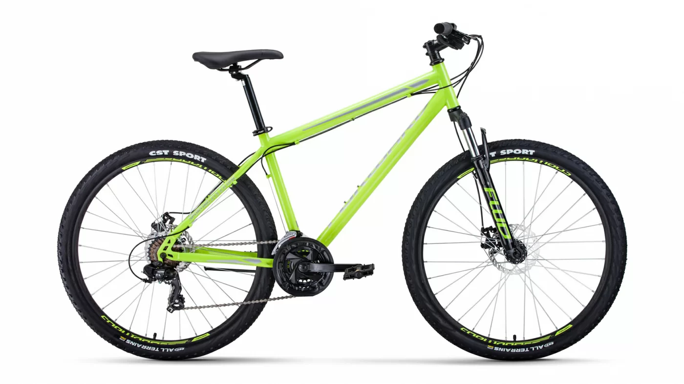 Реальное фото Велосипед Forward Sporting 27,5 2.2 disc (2021) ярко-зеленый/серый RBKW1M17G023 от магазина СпортСЕ