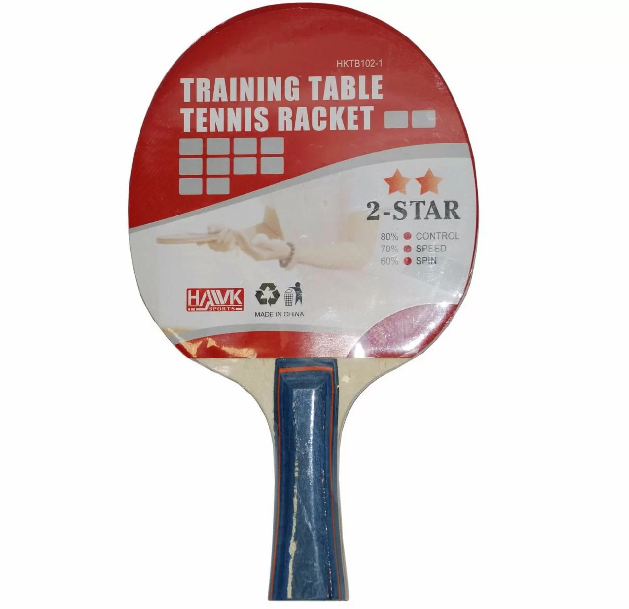 Реальное фото Ракетка для настольного тенниса Hawk 2* HKTB102-1 от магазина СпортСЕ