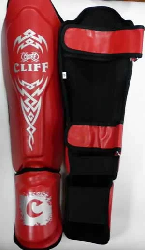 Реальное фото Защита голени и стопы Cliff  (Flex)  красная ULI-7023 от магазина СпортСЕ