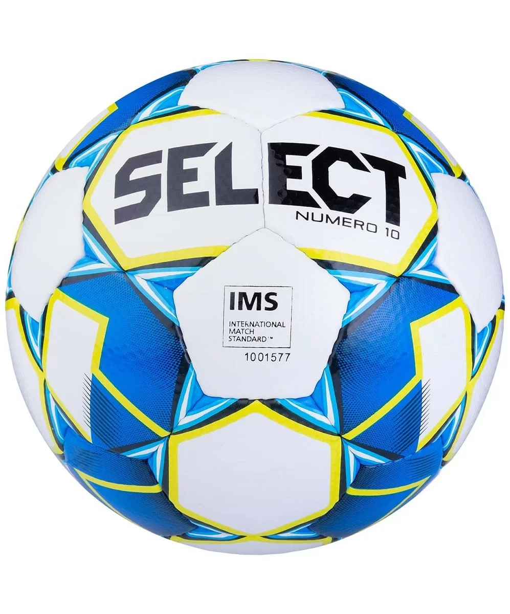 Реальное фото Мяч футбольный Select Numero 10 IMS №5 белый/синий/зеленый 810508 от магазина СпортСЕ