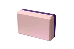Блок для йоги полумягкий 223х150х76мм фиолет-розовый E29313-7