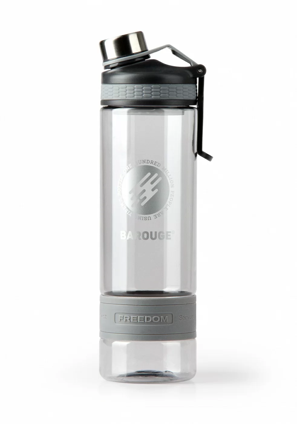Реальное фото Бутылка для воды Barouge 640мл серый ВР-918 от магазина СпортСЕ