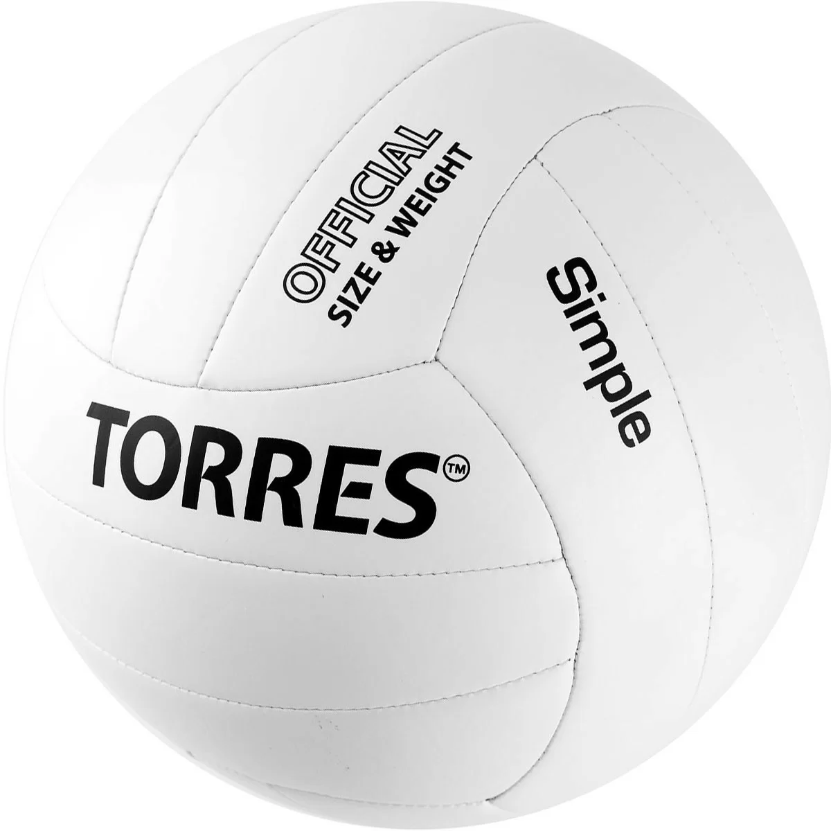 Реальное фото Мяч волейбольный Torres Simple V32105 р.5 синт.кожа (ТПУ) бело-черный от магазина СпортСЕ