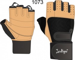Перчатки Indigo с широким напульсником коричн/черные SB-16-1073