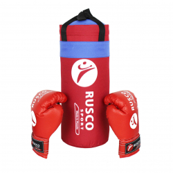 Набор боксерский для начинающих RuscoSport (мешок 13 кг + перчатки бокс. 6 oz) красный