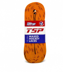 Шнурки хоккейные 274см с пропиткой TSP Hockey Laces Waxed orange 2830