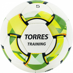 Мяч футбольный Torres Training №5 PU руч. сшивка бело-зел-сер F320055