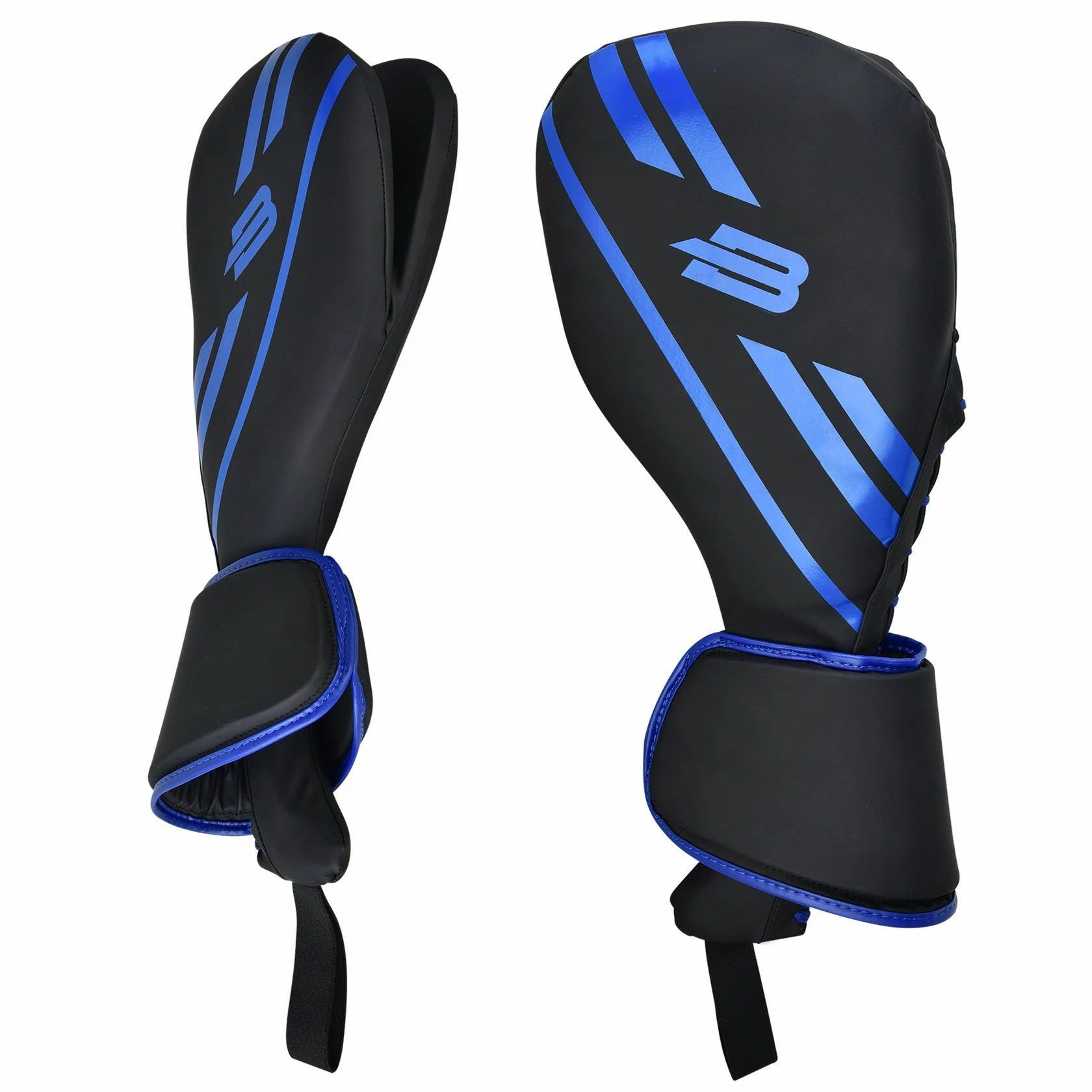 Реальное фото Лапа-ракетка двойная с защитой кисти BoyBo BPRD220 Флекс синий от магазина СпортСЕ