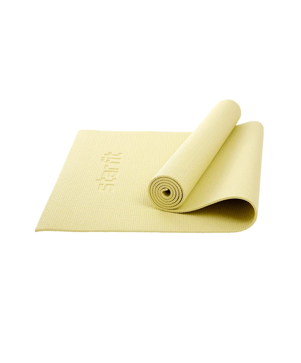 Реальное фото Коврик для йоги StarFit FM-101 PVC 173x61x0,6 см желтый пастель УТ-00018904 от магазина СпортСЕ