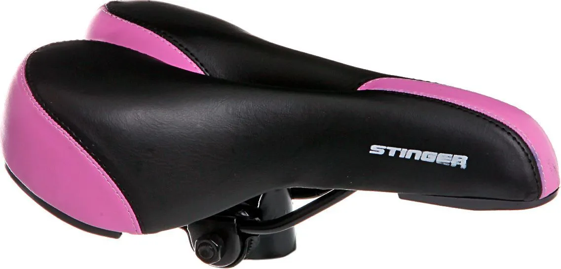 Реальное фото Седло Stinger GW608А-1 черно–розовый Р66582 от магазина СпортСЕ