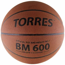 Реальное фото Мяч баскетбольный Torres BM600 №7  ПУ нейлон. корд темнокоричневый-черн B10027 от магазина СпортСЕ