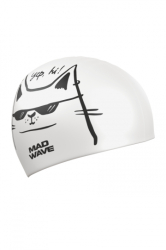 Шапочка для плавания Mad Wave Cat Junior White M0573 06 0 02W