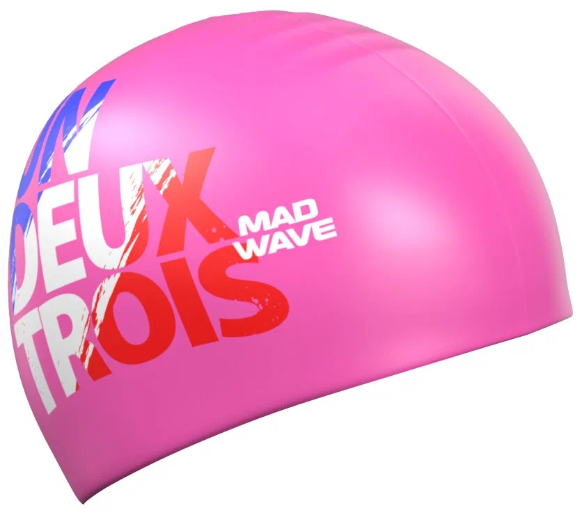 Реальное фото Шапочка для плавания Mad Wave Un-Deux-Trois Pink M0550 18 0 11W от магазина СпортСЕ