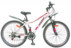 Велосипед 26" Nameless S6200W, белый/розовый, 15"