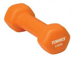 Гантель неопреновая 2 кг Torres шестигранник оранжевый PL55012