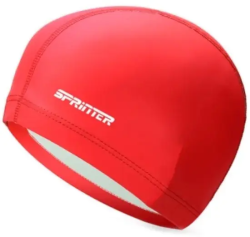 Шапочка для плавания комбинированная Sprinter: PU-1117 (красный) 06316