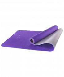 Коврик для йоги StarFit FM-201 TPE 173x61x0,5 см фиолетовый/серый  УТ-00018912