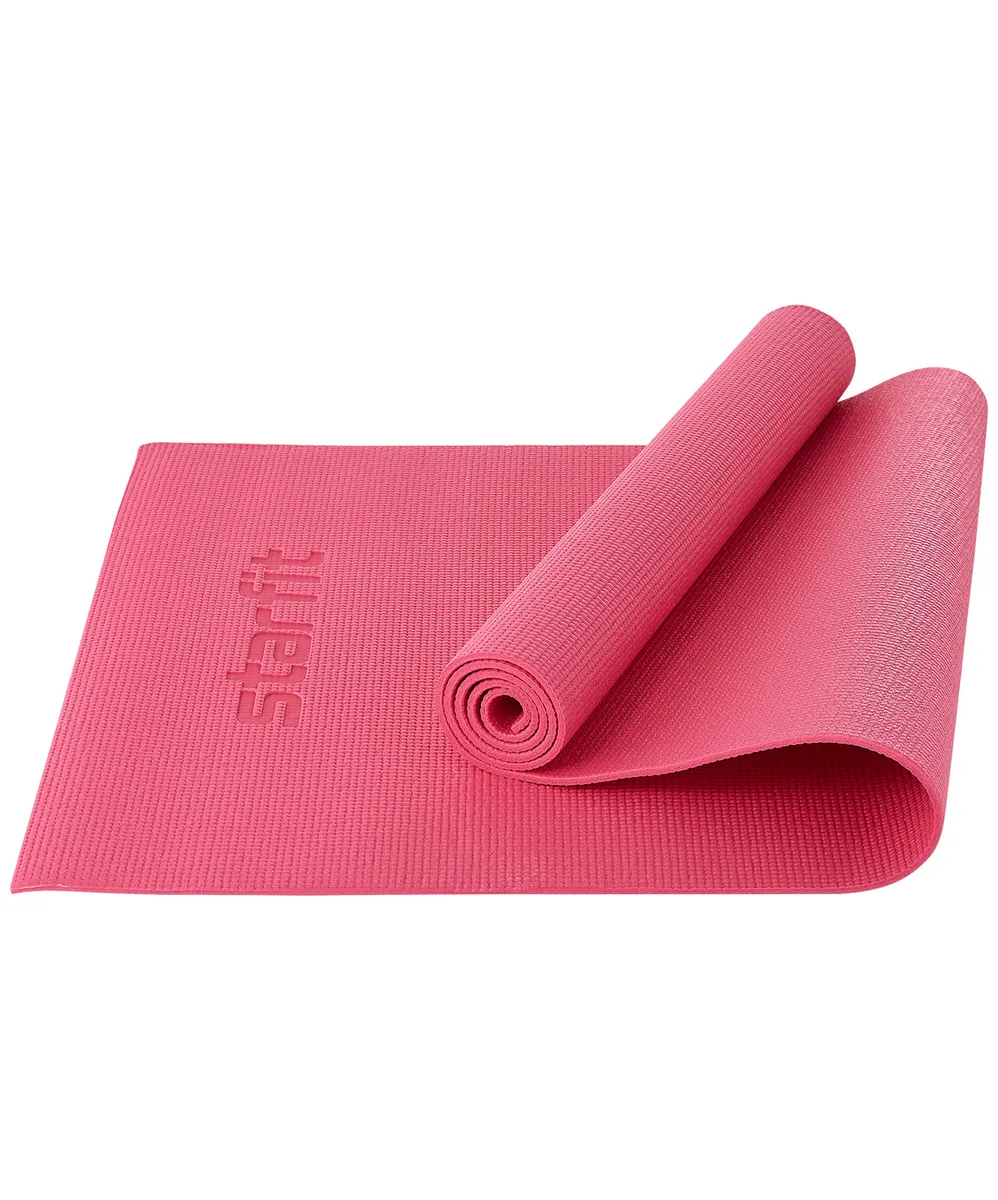 Реальное фото Коврик для йоги StarFit FM-101 PVC 173x61x0,6 см розовый УТ-00018903 от магазина СпортСЕ
