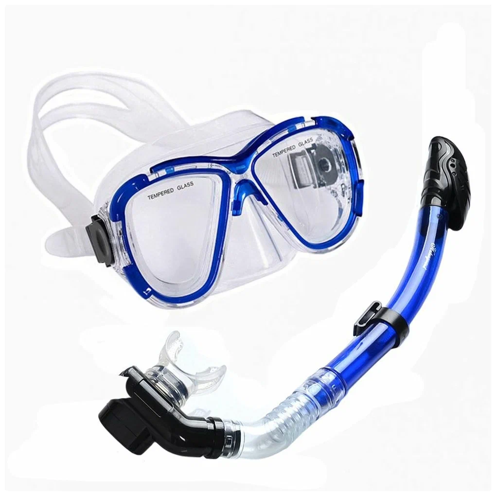 Реальное фото Набор для плавания E39221 взрослый маска+трубка (силикон) синий 10021302 от магазина СпортСЕ
