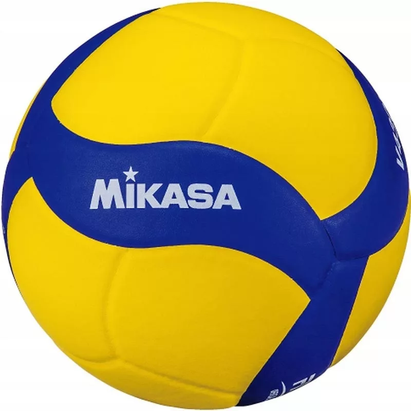 Реальное фото Мяч волейбольный Mikasa V430W р.4 вес 195-225г желто-синий от магазина СпортСЕ