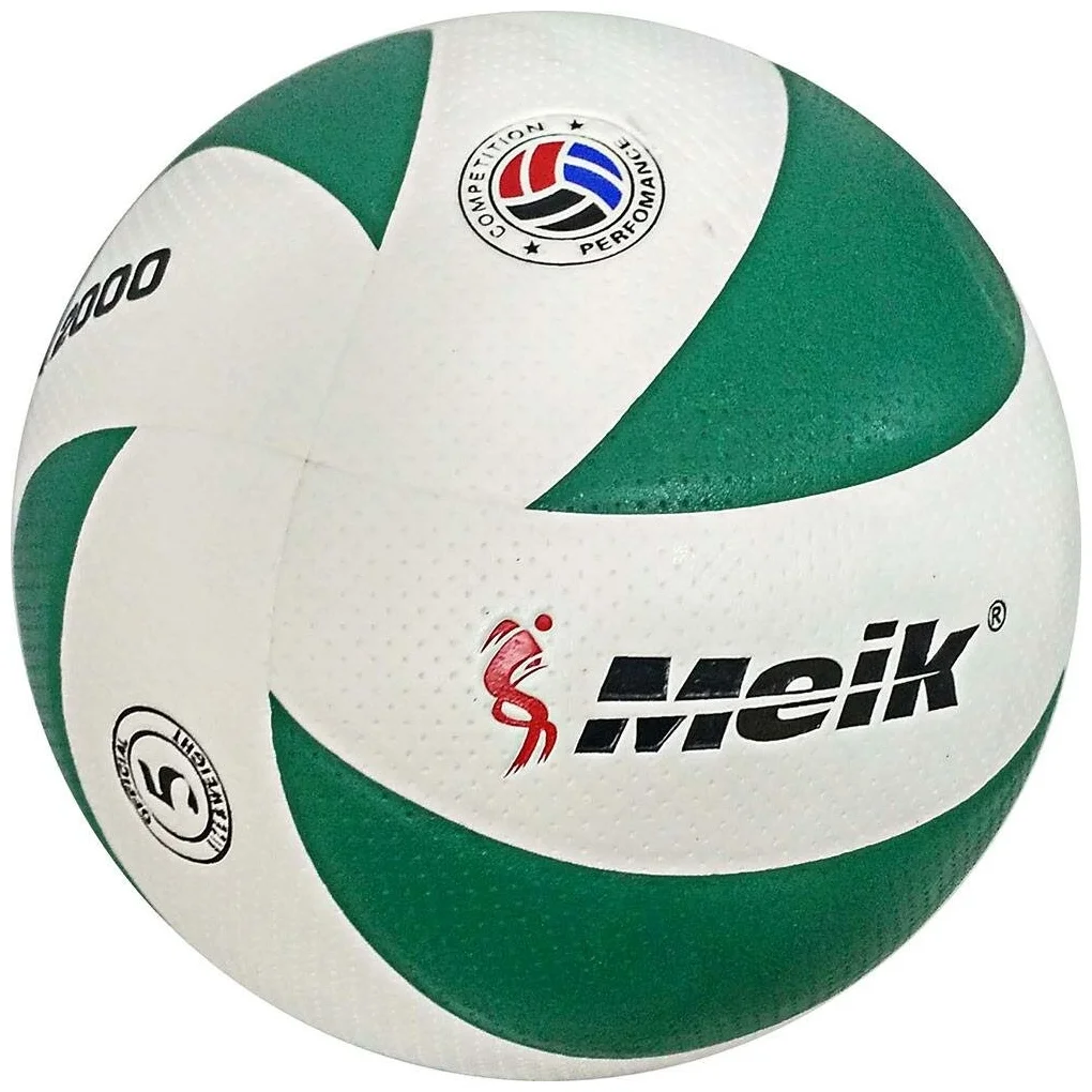 Реальное фото Мяч волейбольный Meik-VXL2000 C28680-2 Perfomance Competition PU бело/зеленый 10017452 от магазина СпортСЕ