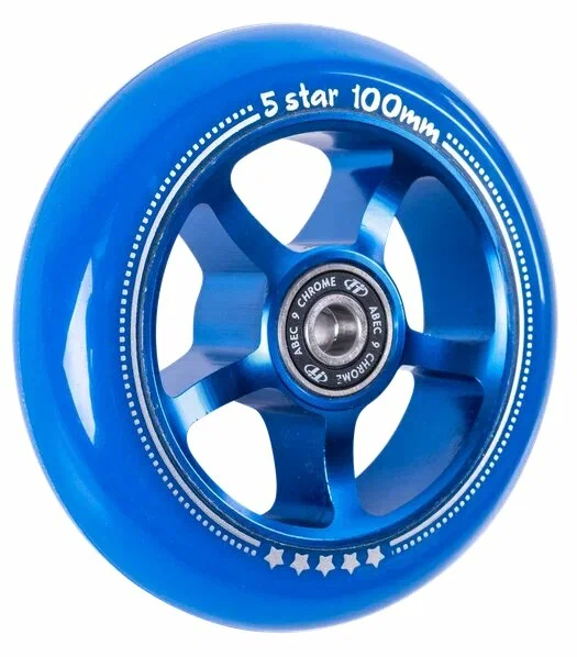 Реальное фото Колесо для самоката TechTeam X-Treme 100*24мм 5 star blue от магазина СпортСЕ