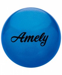Мяч для художественной гимнастики 19 см Amely AGB-102 с блестками синий